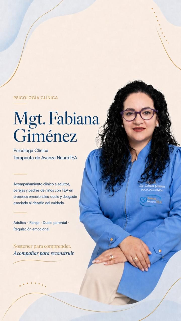 Ficha profesional de la Mgt. Fabiana Giménez, psicóloga clínica: adultos, parejas y duelo parental